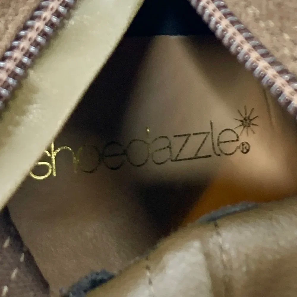 Shoe Dazzle Over The Knee Sexy Suede‎ Boots Brown Zipper Block 3.25
